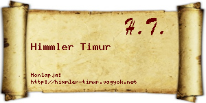 Himmler Timur névjegykártya